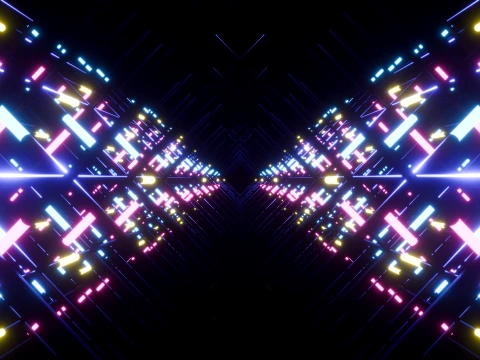 Neon Cyberpunk Sci-Fi Light Tunnel 3D Model