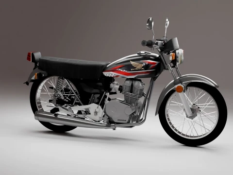 Classic Vintage Street Motorcycle 3D Model