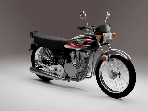 Classic Vintage Street Motorcycle 3D Model