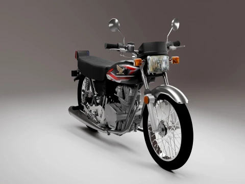 Classic Vintage Street Motorcycle 3D Model