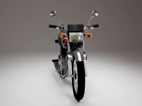 Classic Vintage Street Motorcycle 3D Model