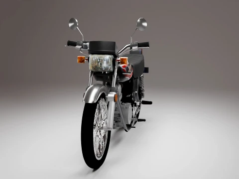 Classic Vintage Street Motorcycle 3D Model