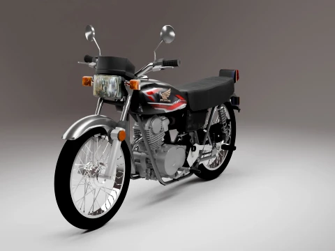 Classic Vintage Street Motorcycle 3D Model