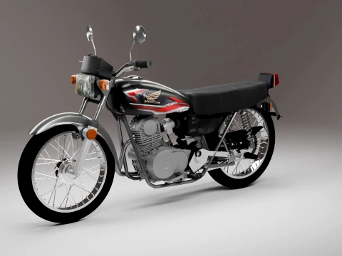 Classic Vintage Street Motorcycle 3D Model