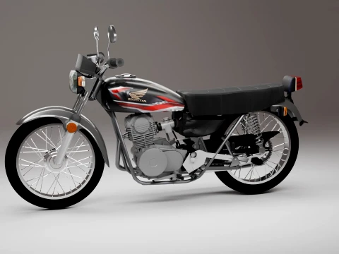 Classic Vintage Street Motorcycle 3D Model