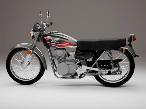 Classic Vintage Street Motorcycle 3D Model