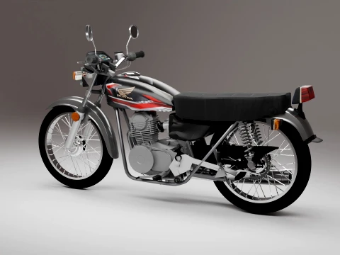 Classic Vintage Street Motorcycle 3D Model