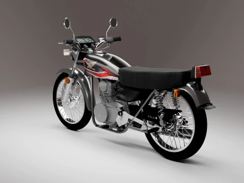 Classic Vintage Street Motorcycle 3D Model
