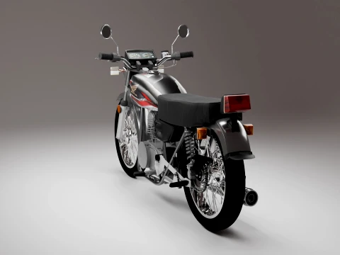 Classic Vintage Street Motorcycle 3D Model