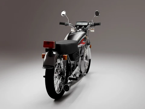 Classic Vintage Street Motorcycle 3D Model