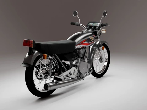 Classic Vintage Street Motorcycle 3D Model
