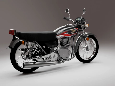 Classic Vintage Street Motorcycle 3D Model