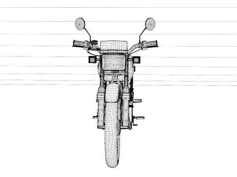 Classic Vintage Street Motorcycle 3D Model