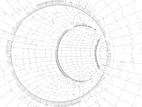 Sci-Fi Cyberpunk Circular Tunnel and Hyperloop Environment 3D Model