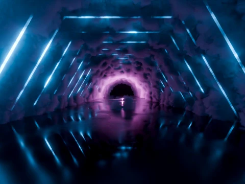 Neon Cyberpunk Tunnel 3D Model