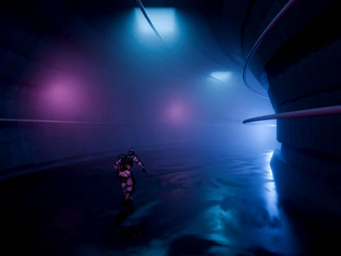 Cyberpunk Sci-Fi Underground Tunnel 3D Model