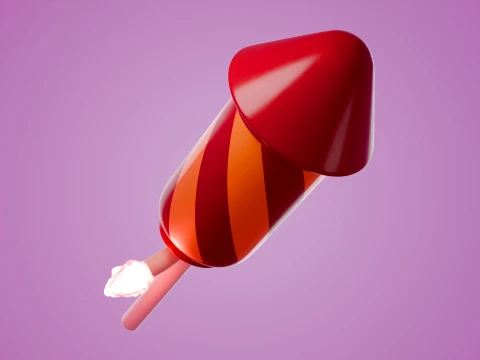 Stylized 3D Fireworks Rocket Prop 3D मॉडल