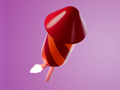 Stylized 3D Fireworks Rocket Prop 3D Model