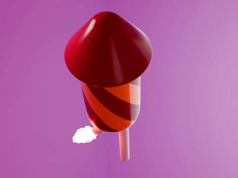 Stylized 3D Fireworks Rocket Prop 3D Model