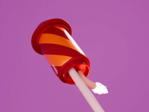 Stylized 3D Fireworks Rocket Prop 3D Model