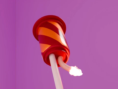 Stylized 3D Fireworks Rocket Prop 3D Model