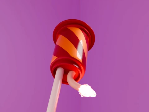 Stylized 3D Fireworks Rocket Prop 3D Model