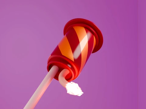 Stylized 3D Fireworks Rocket Prop 3D Model