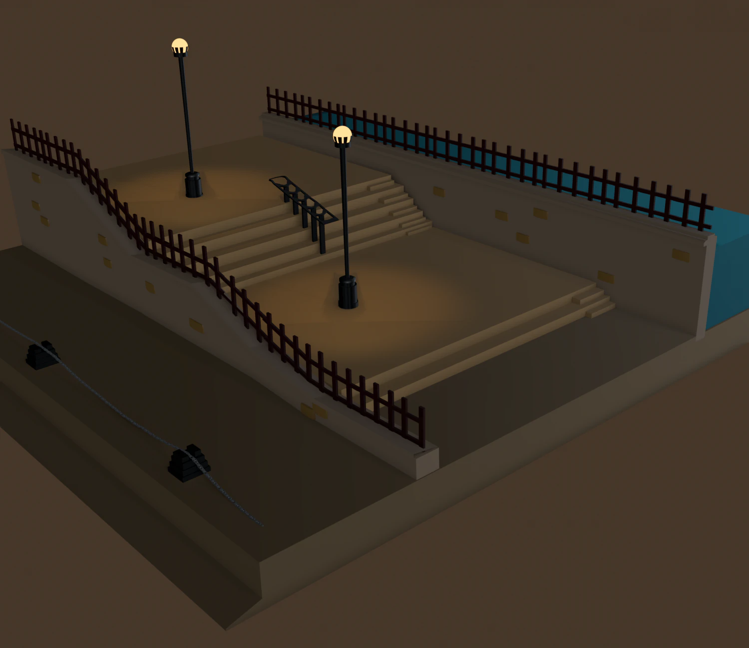 Treppe 3D Modell .c4d .max .obj .3ds .fbx .stl .blend 