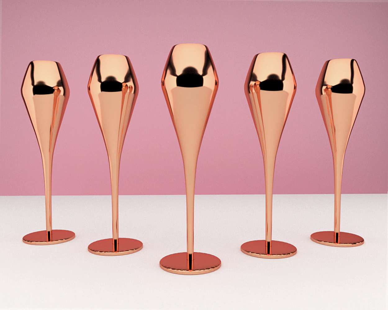 champagne glass 3D Model .c4d .max .obj .3ds .fbx .stl .blend 