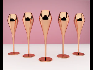 シャンパングラス 3Dモデル