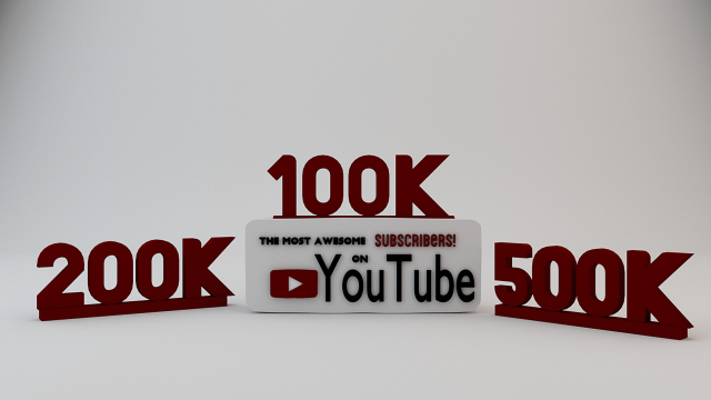 Stand YouTube 3D Принт Модель .c4d .max .obj .3ds .fbx .stl .blend 