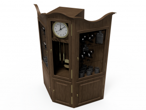 old wooden clock Model 3D
