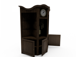 old wooden clock Model 3D