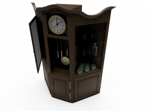 old wooden clock Model 3D