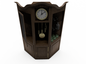 old wooden clock Model 3D