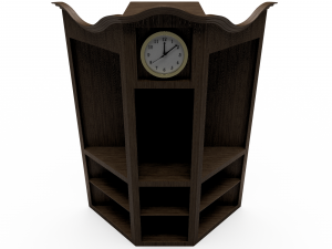 old wooden clock Model 3D