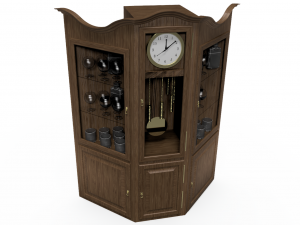 old wooden clock Model 3D