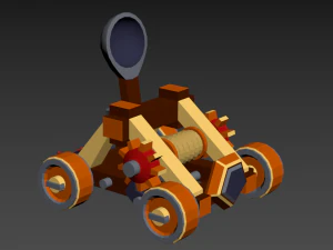 catapulte low poly Modèle 3D