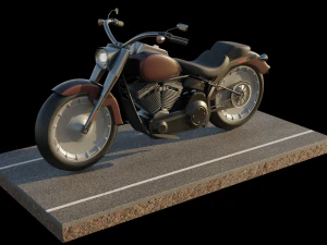 오토바이 - 할리 데이비슨 - 뚱뚱한 소년 3D 모델