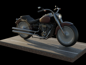 motorcycle - harley davidson - fat boy Model 3D
