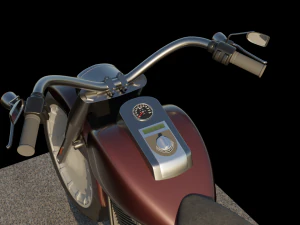 motorcycle - harley davidson - fat boy 3D Model