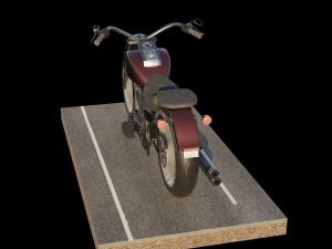 motorcycle - harley davidson - fat boy Model 3D