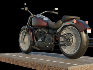 motorcycle - harley davidson - fat boy Model 3D