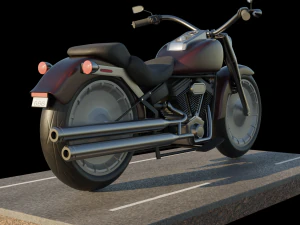 motorcycle - harley davidson - fat boy 3D Model