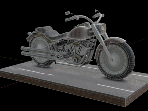 motorcycle - harley davidson - fat boy Model 3D
