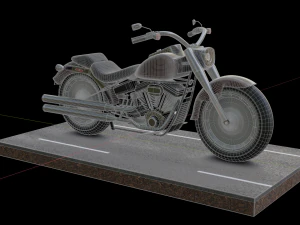 motorcycle - harley davidson - fat boy 3D Model