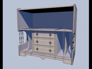 桌上电视 3D 模型