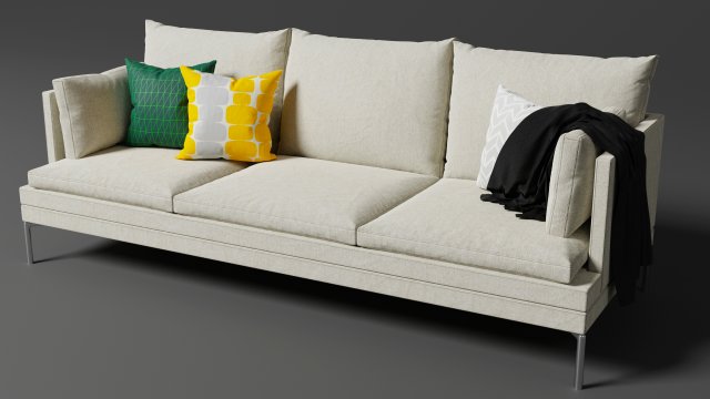 zanotta william 3d couch 3D 模型 .c4d .max .obj .3ds .fbx .stl .blend