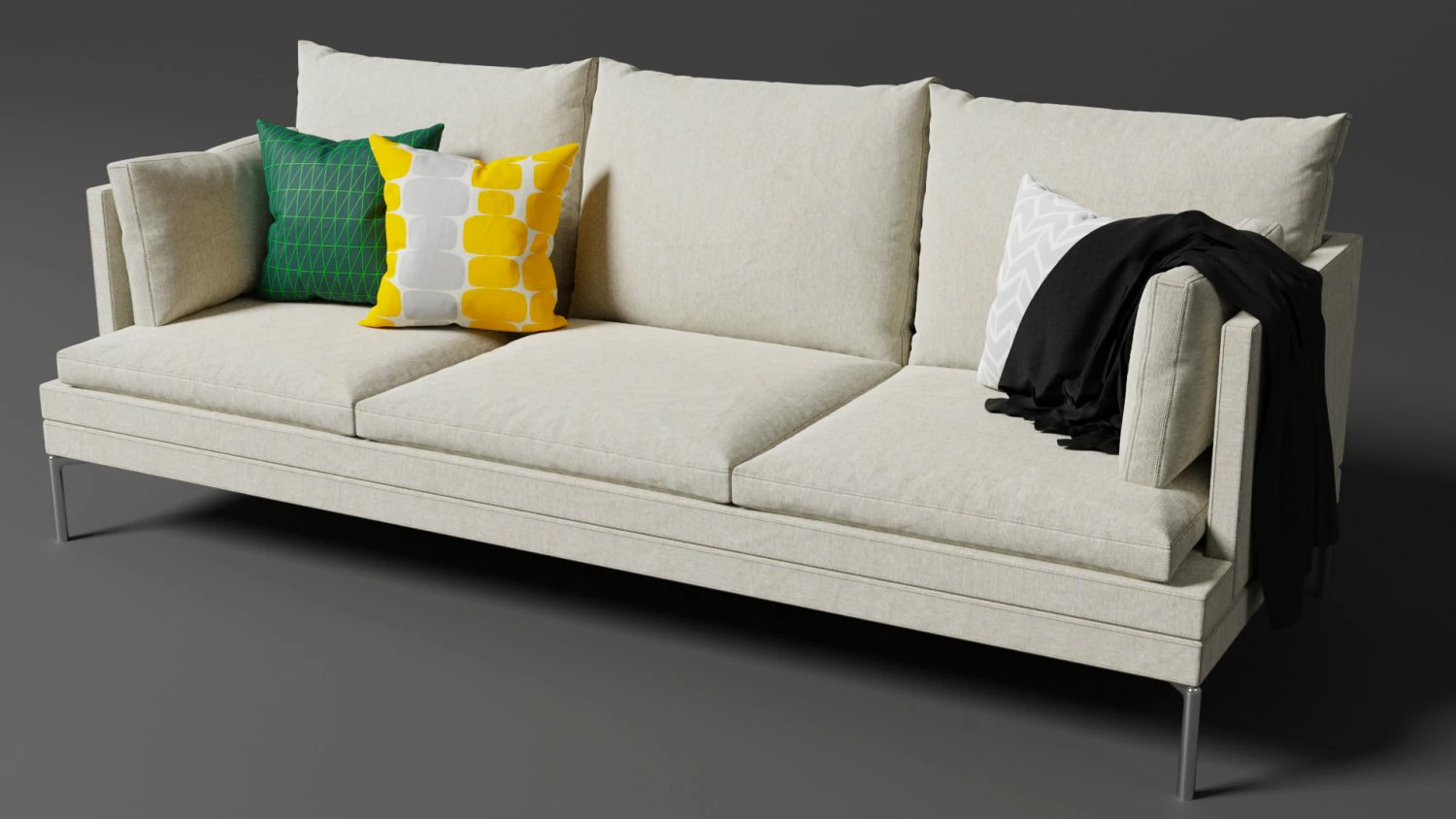 zanotta william 3d couch 3D Model .c4d .max .obj .3ds .fbx .stl .blend