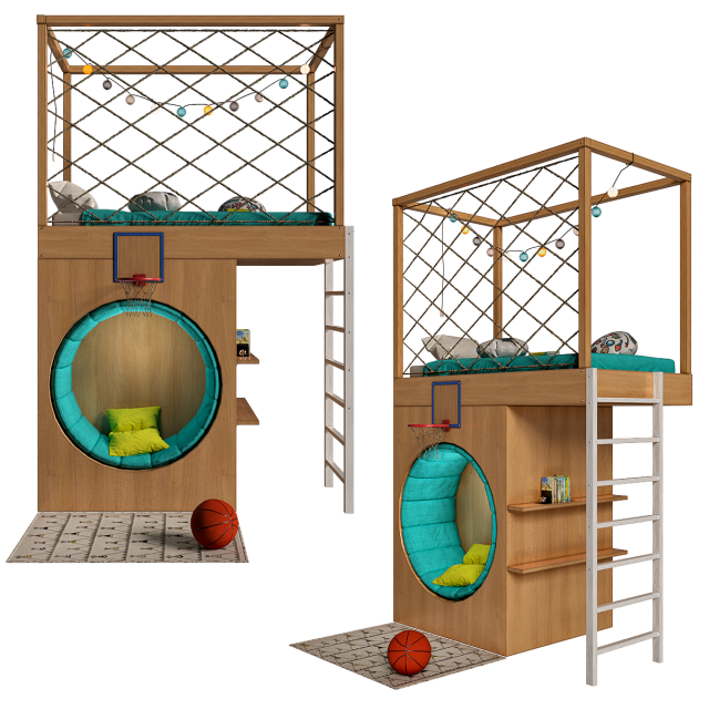 children room set Model 3D .c4d .max .obj .3ds .fbx .stl .blend